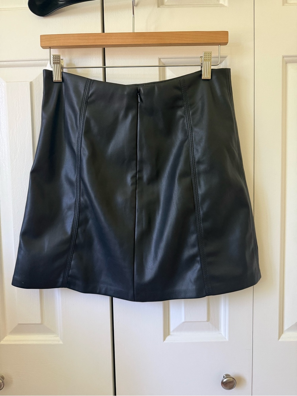 Black Faux Leather Mini Skirt